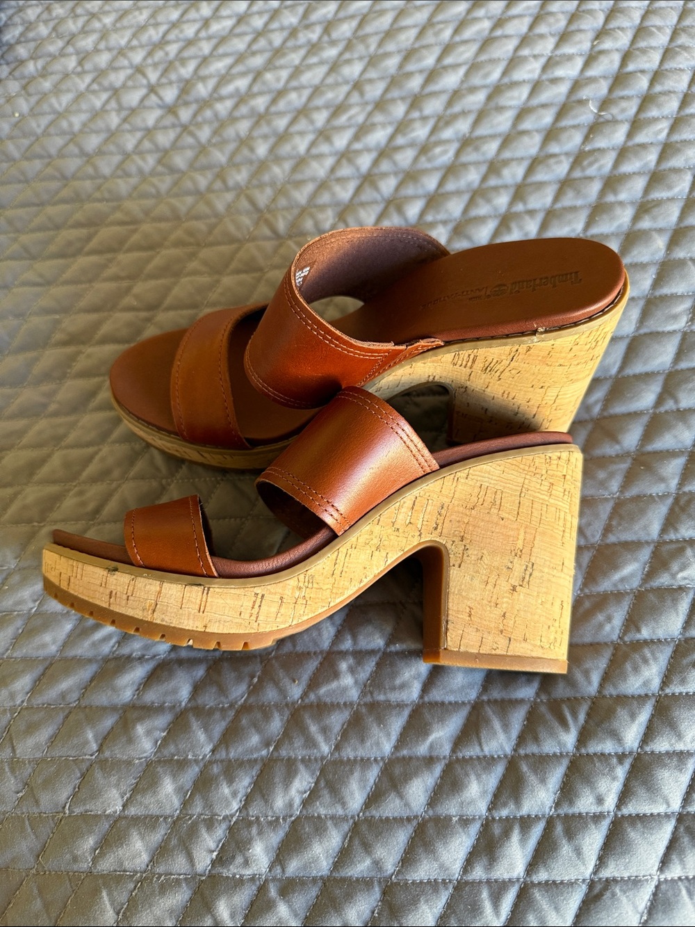 Brand New -- Timberland Women’s Cognac Double-Band Platform Roslyn Slide - Picture 6 of 6